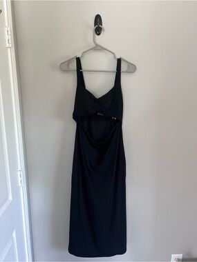 aerie green striped dress A-Line Casual Striped Maxi Dress with Shoulder Ties Khaki / Small main image 0